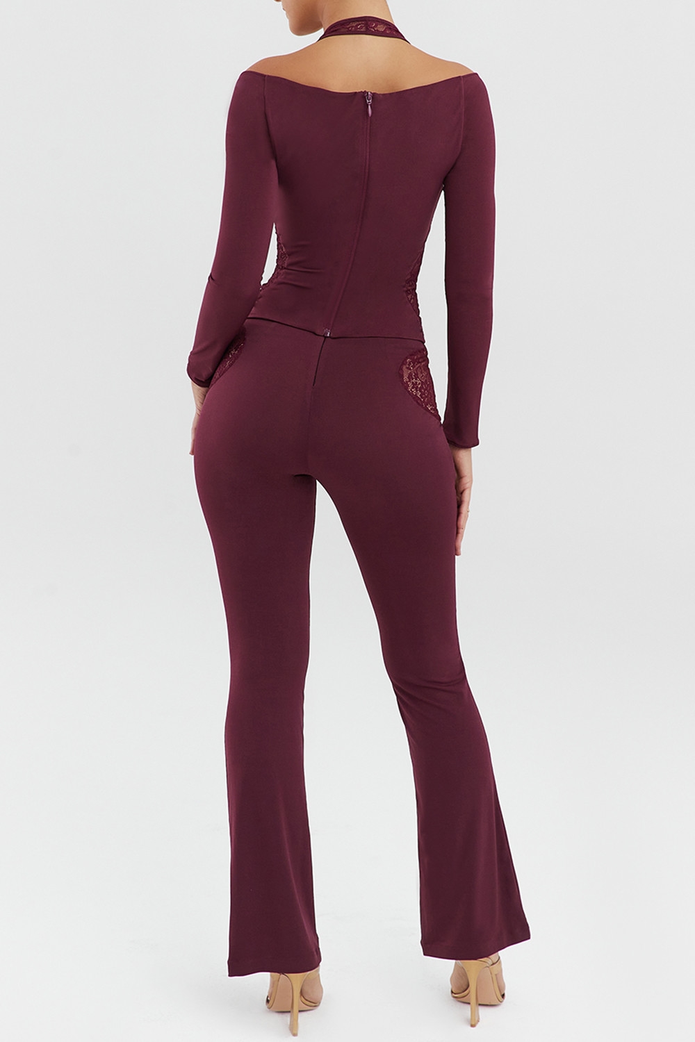 Mistress Rocks Black Cherry Lace Trim Trousers - SALE — image 8