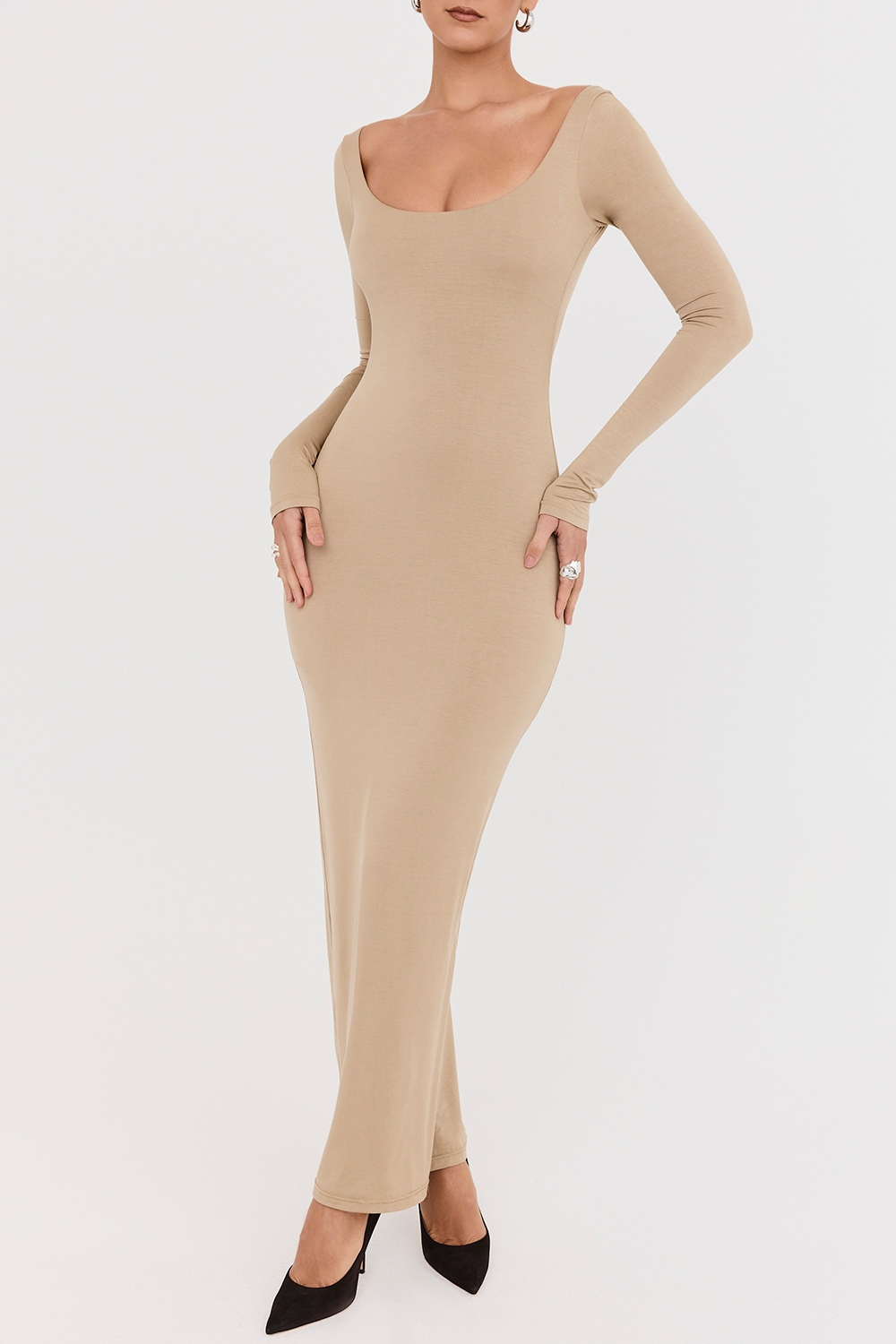 Mistress Rocks Camel Open Back Maxi Dress - SALE — image 2