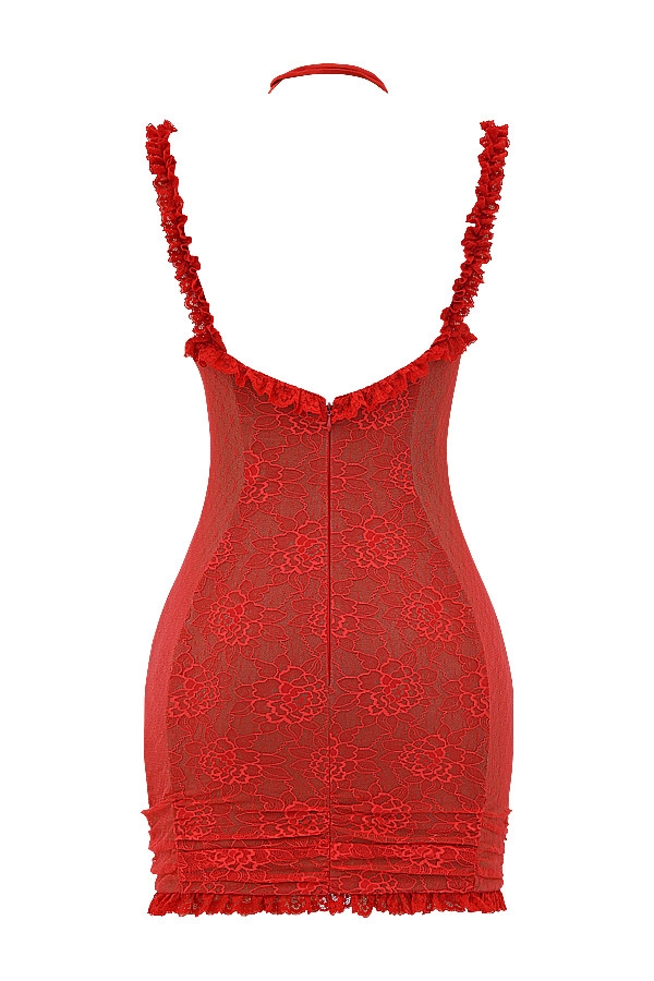 Mistress Rocks Red Rose Lace Mini Dress - SALE — image 15