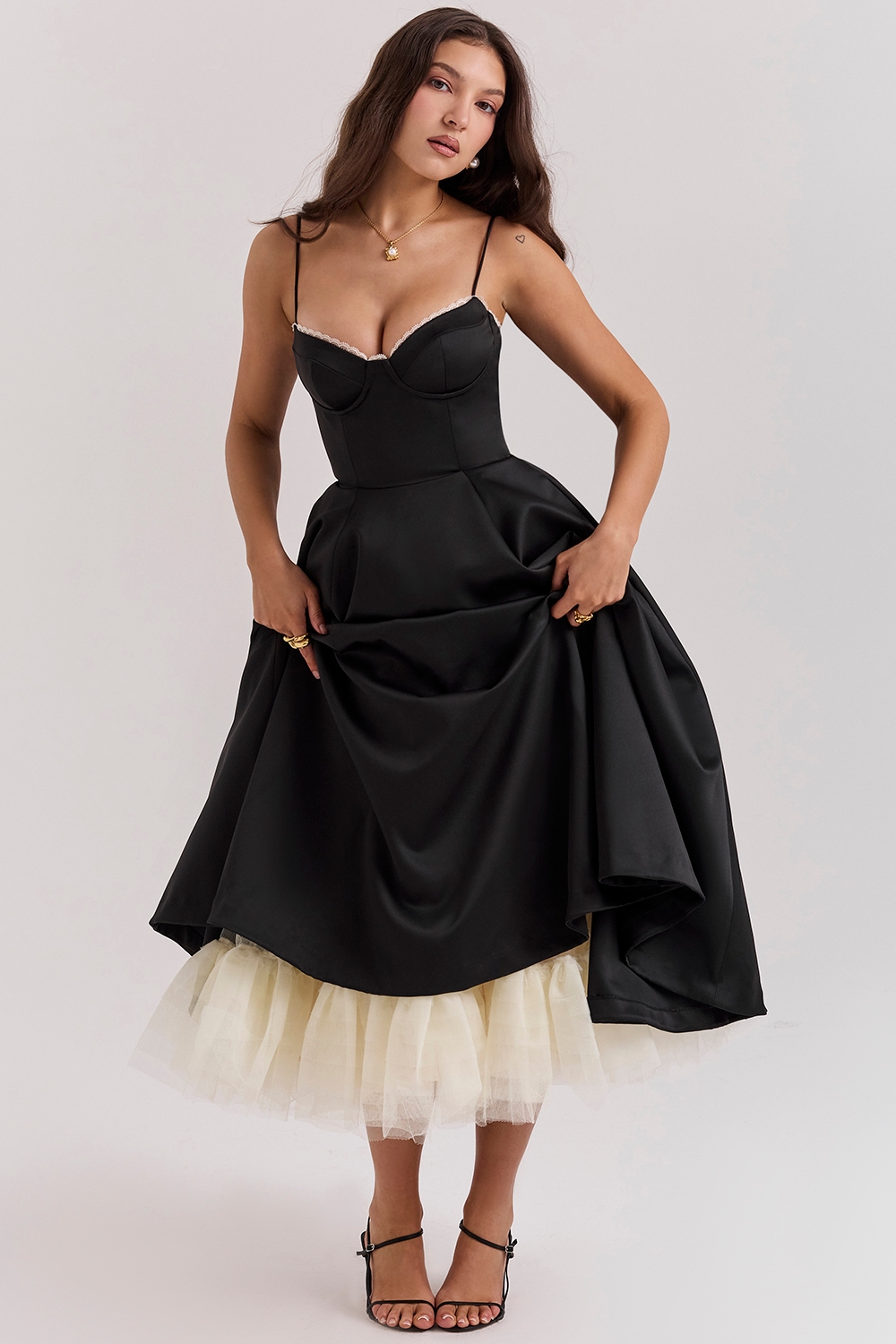Mademoiselle  Black Tulle Midi Dress — image 1