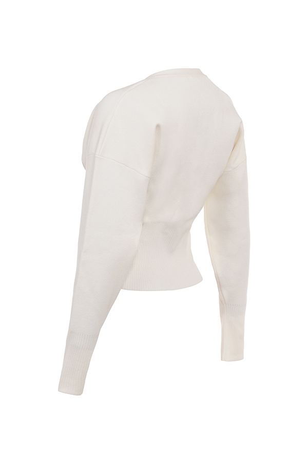 Noor  Off White Knitted Cardigan — image 13