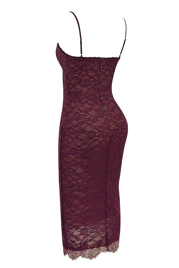 Melina  Mulberry Lace Midi Dress — image 12