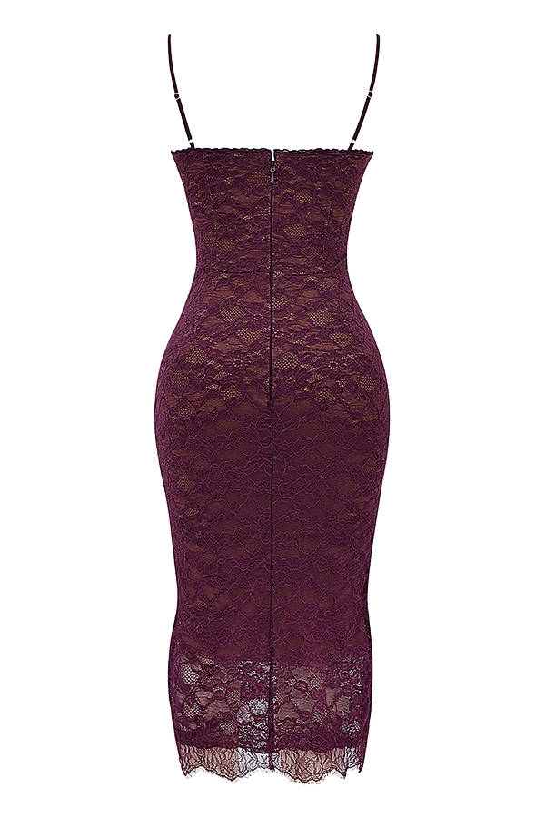 Melina  Mulberry Lace Midi Dress — image 13