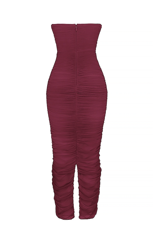 Sapphire  Wine Gathered Maxi Dress — image 10