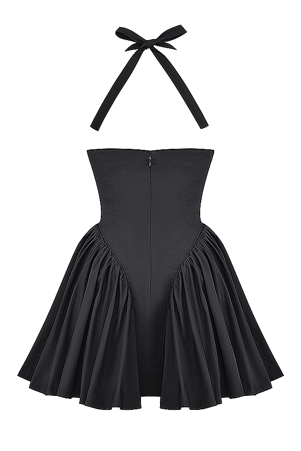 Valentia  Black Halter Mini Dress — image 17