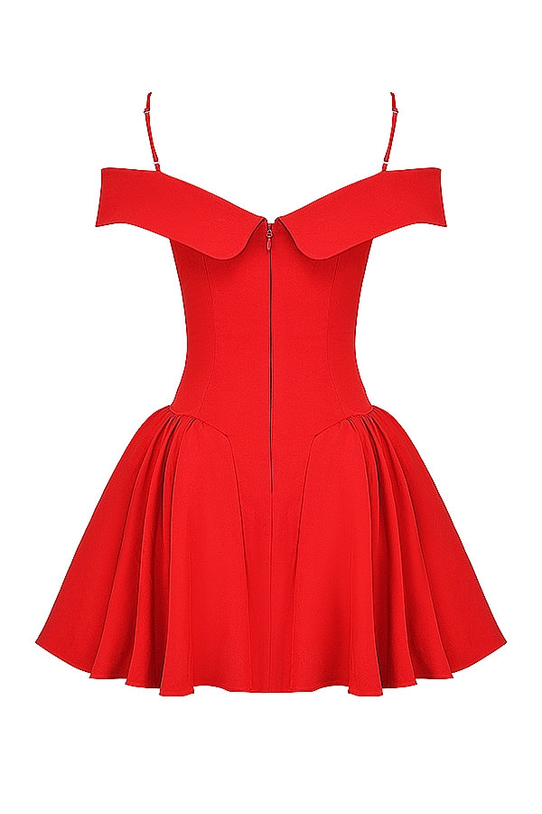 Elida  Scarlet Off Shoulder Mini Dress — image 19
