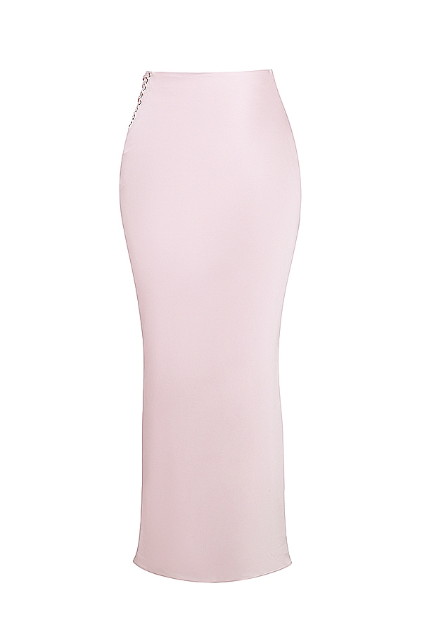 Giuliana  Ballerina Pink Satin Maxi Skirt — image 9