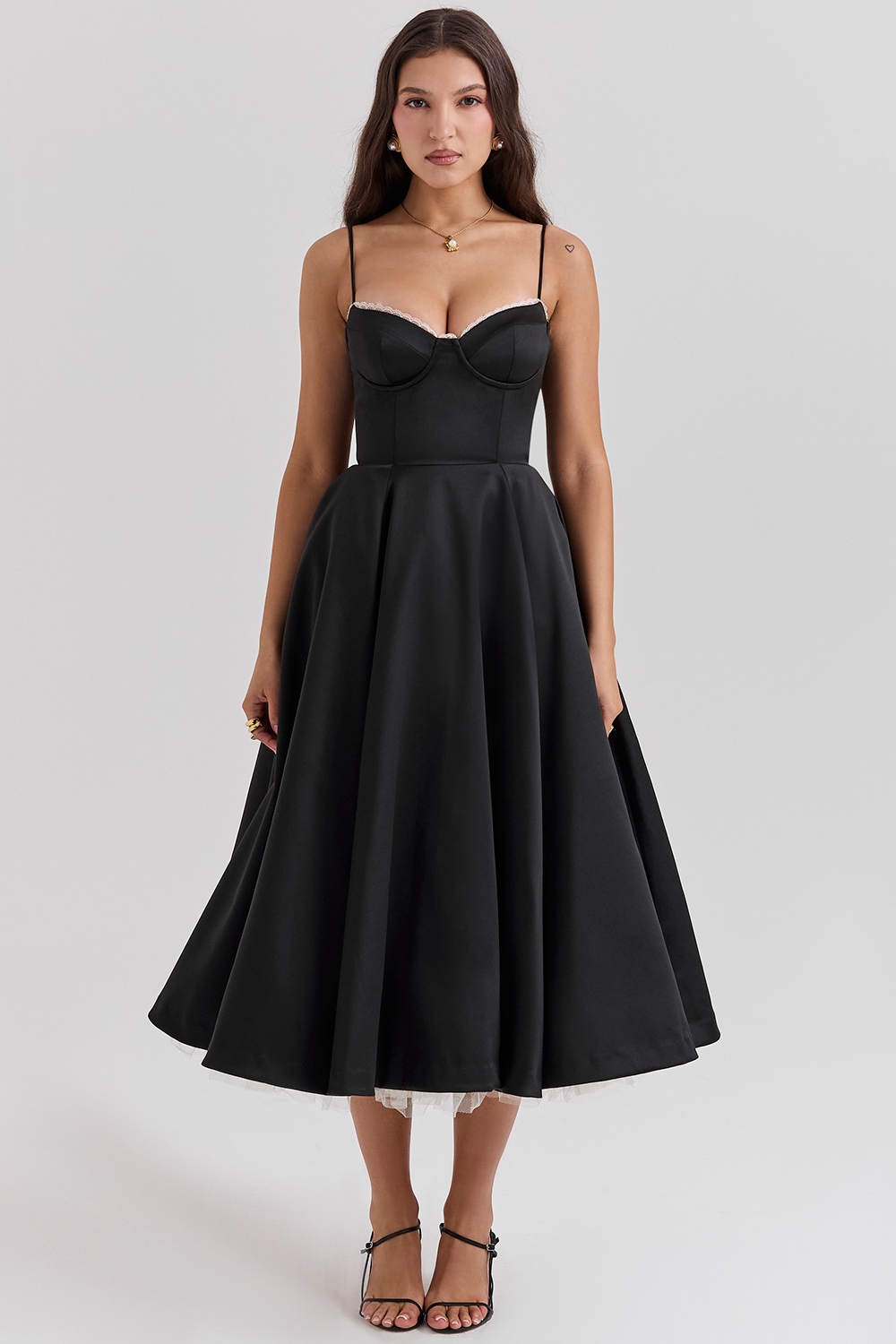 Mademoiselle  Black Tulle Midi Dress — image 3