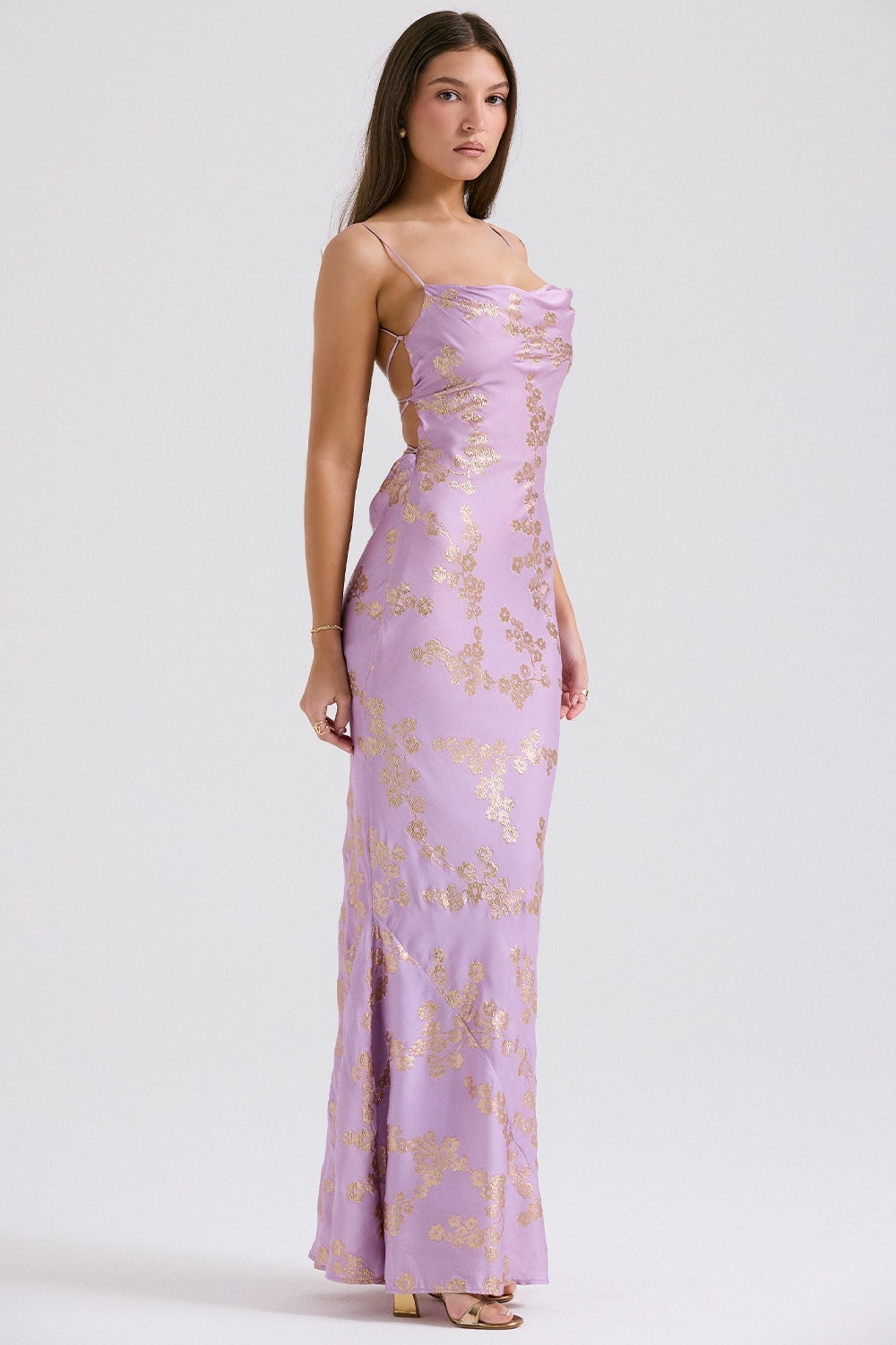 Capriana   Orchid Jacquard Satin Gown — image 5