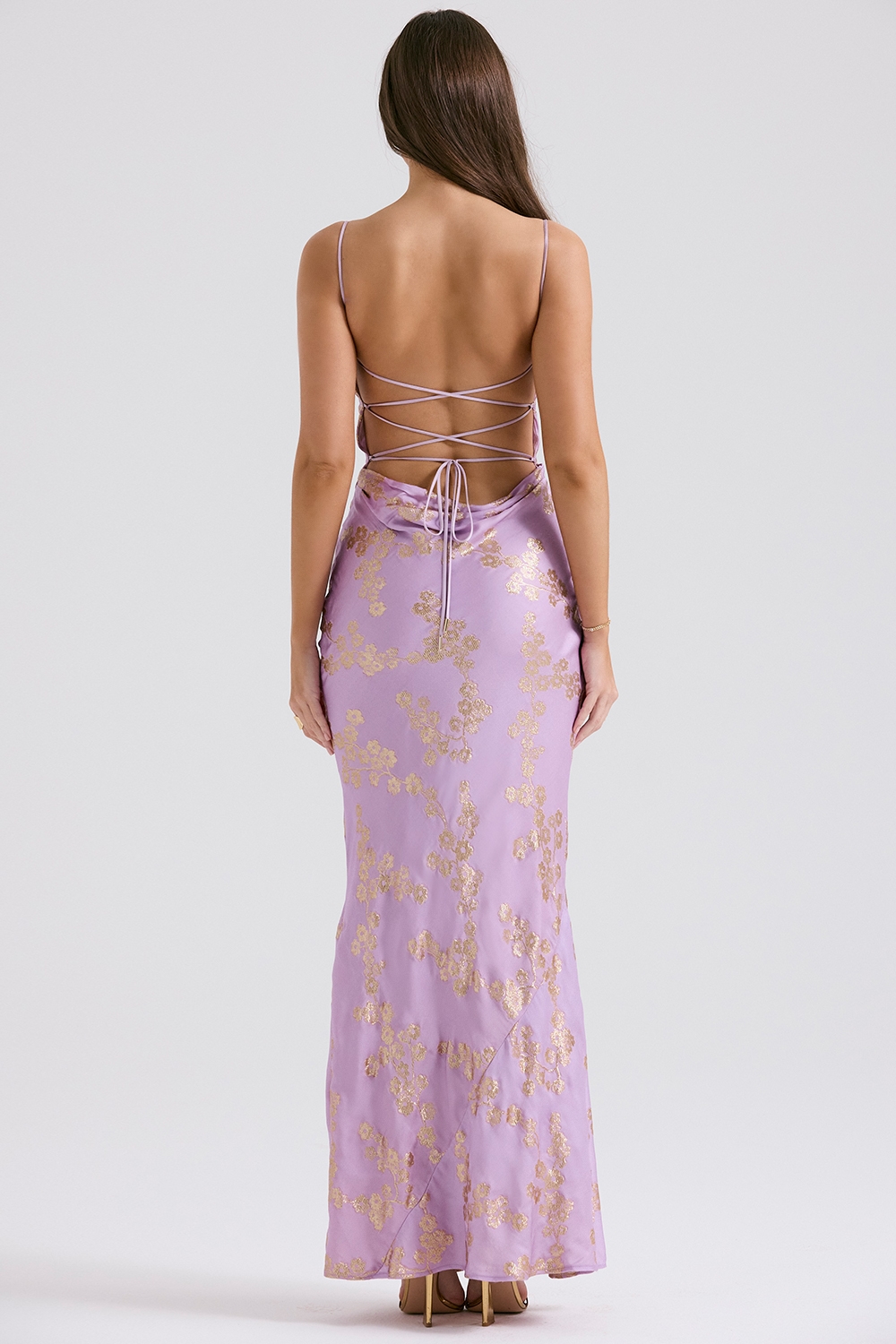 Capriana   Orchid Jacquard Satin Gown — image 7