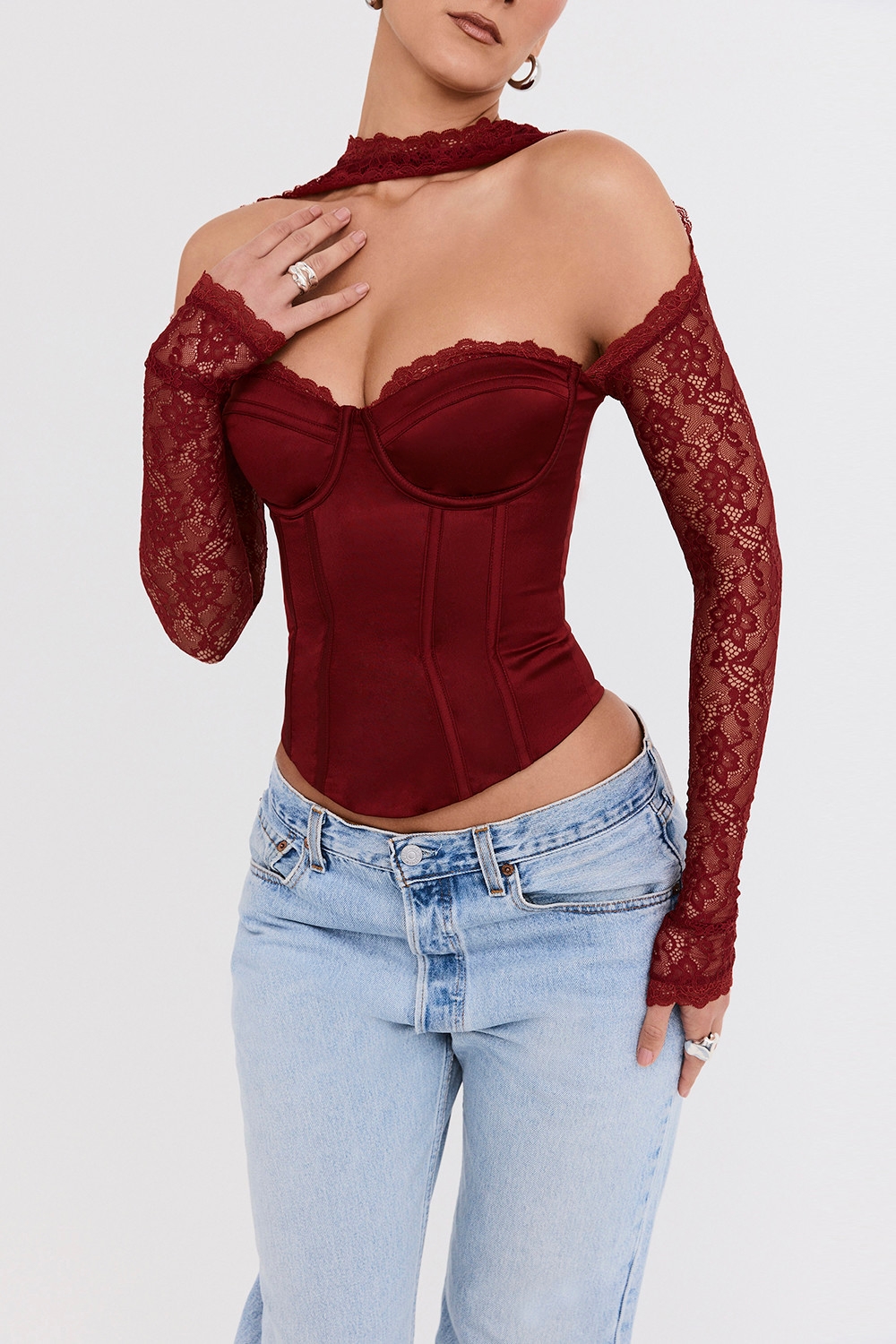 Mistress Rocks Cherry Satin & Lace Corset - SALE — image 5