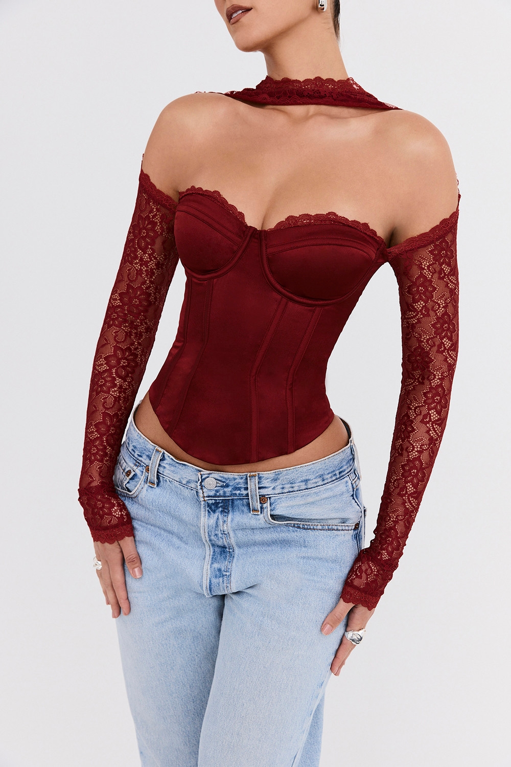 Mistress Rocks Cherry Satin & Lace Corset - SALE — image 6