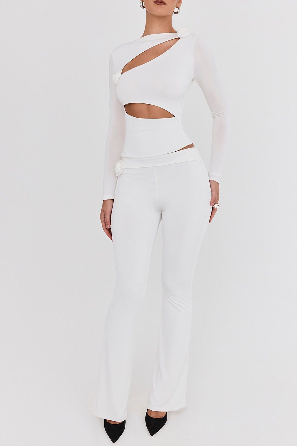 Mistress Rocks Ivory Flower Embellished Trousers - SALE — image 5