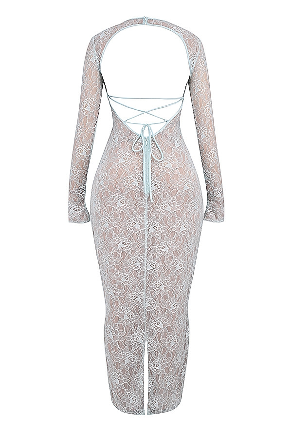 Mistress Rocks Baby Blue Lace Maxi Dress - SALE — image 14