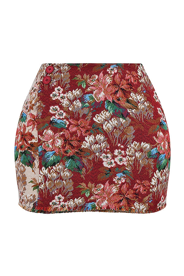 Mistress Rocks Tapestry Jacquard Wrap Front Mini Skirt - SALE — image 12