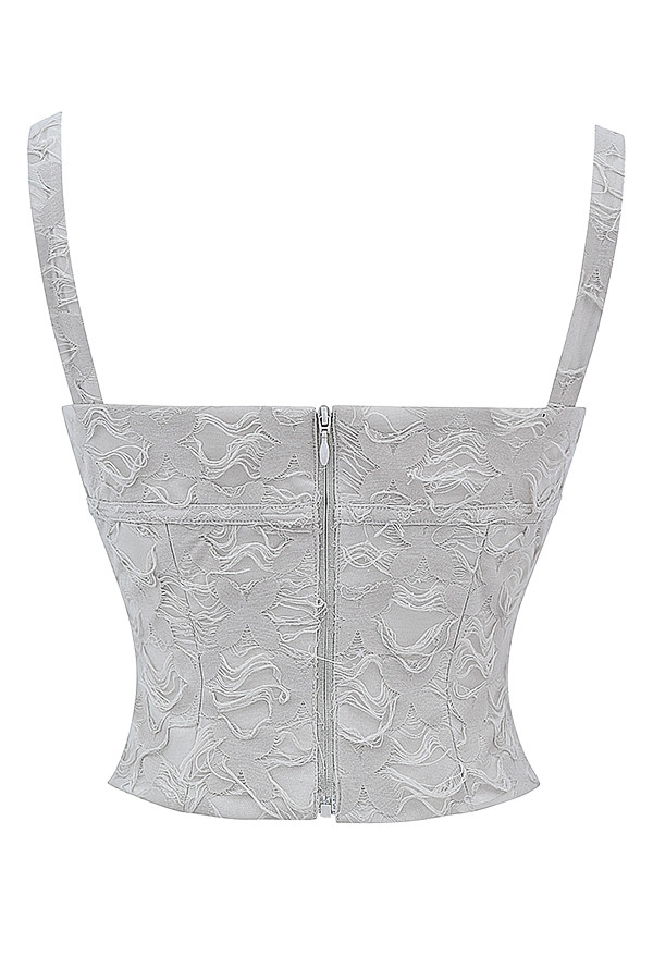 Mistress Rocks Taupe Textured Floral Top - SALE — image 12
