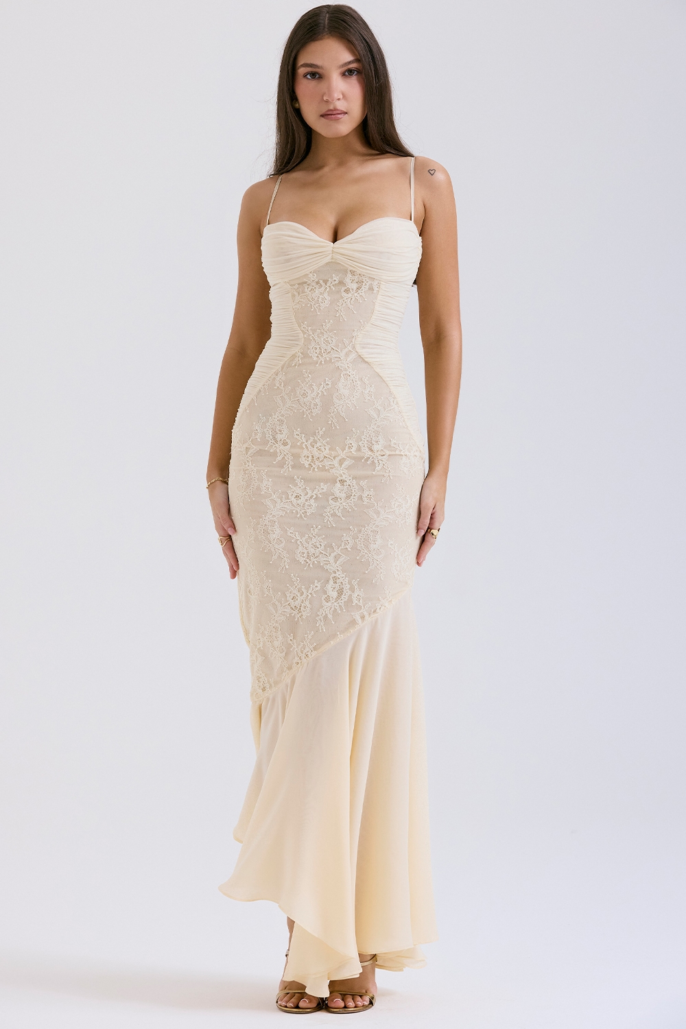 Felicia  Vanilla Chiffon & Lace Gown — image 3