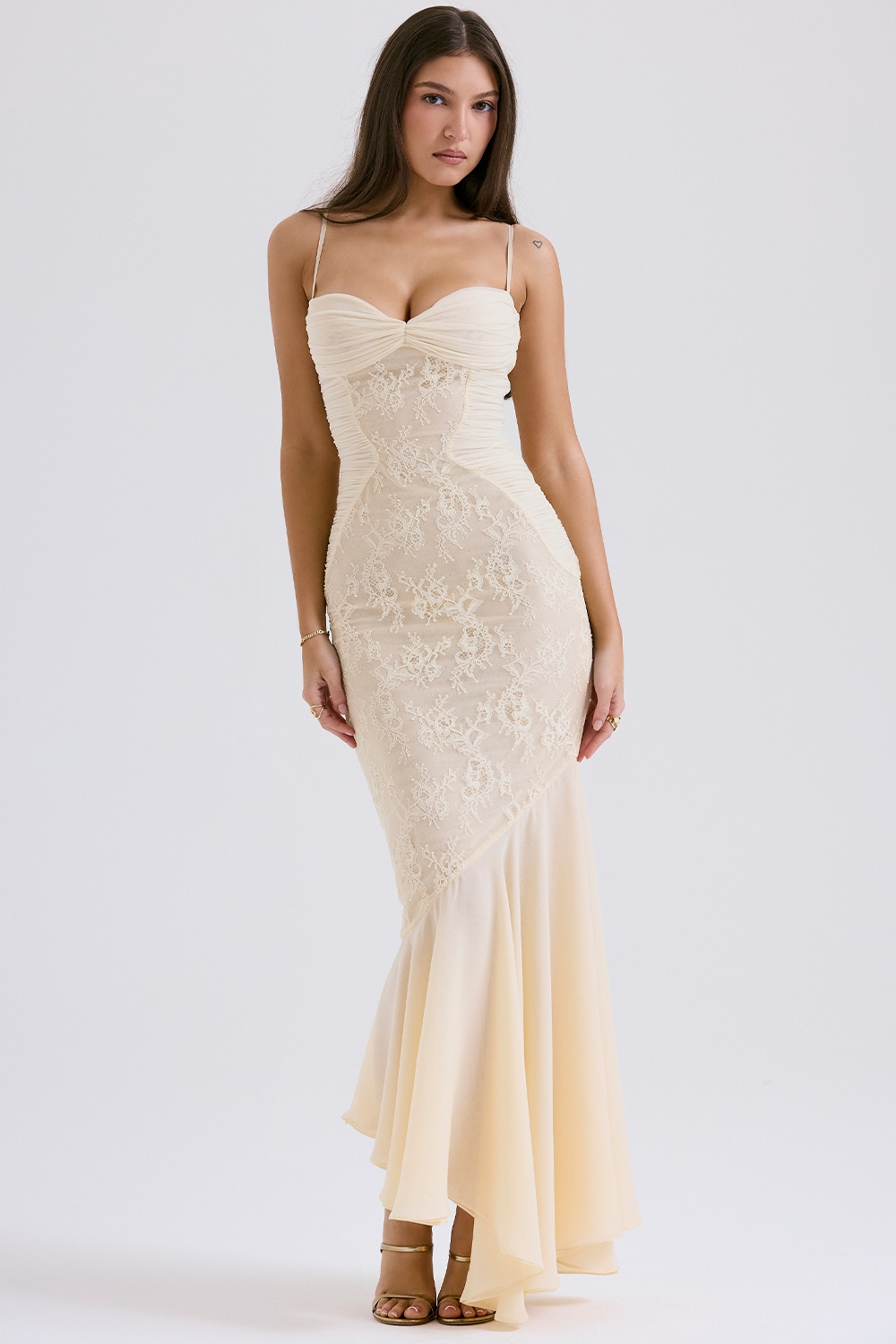 Felicia  Vanilla Chiffon & Lace Gown — image 5