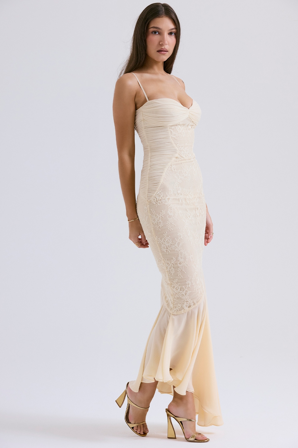 Felicia  Vanilla Chiffon & Lace Gown — image 6