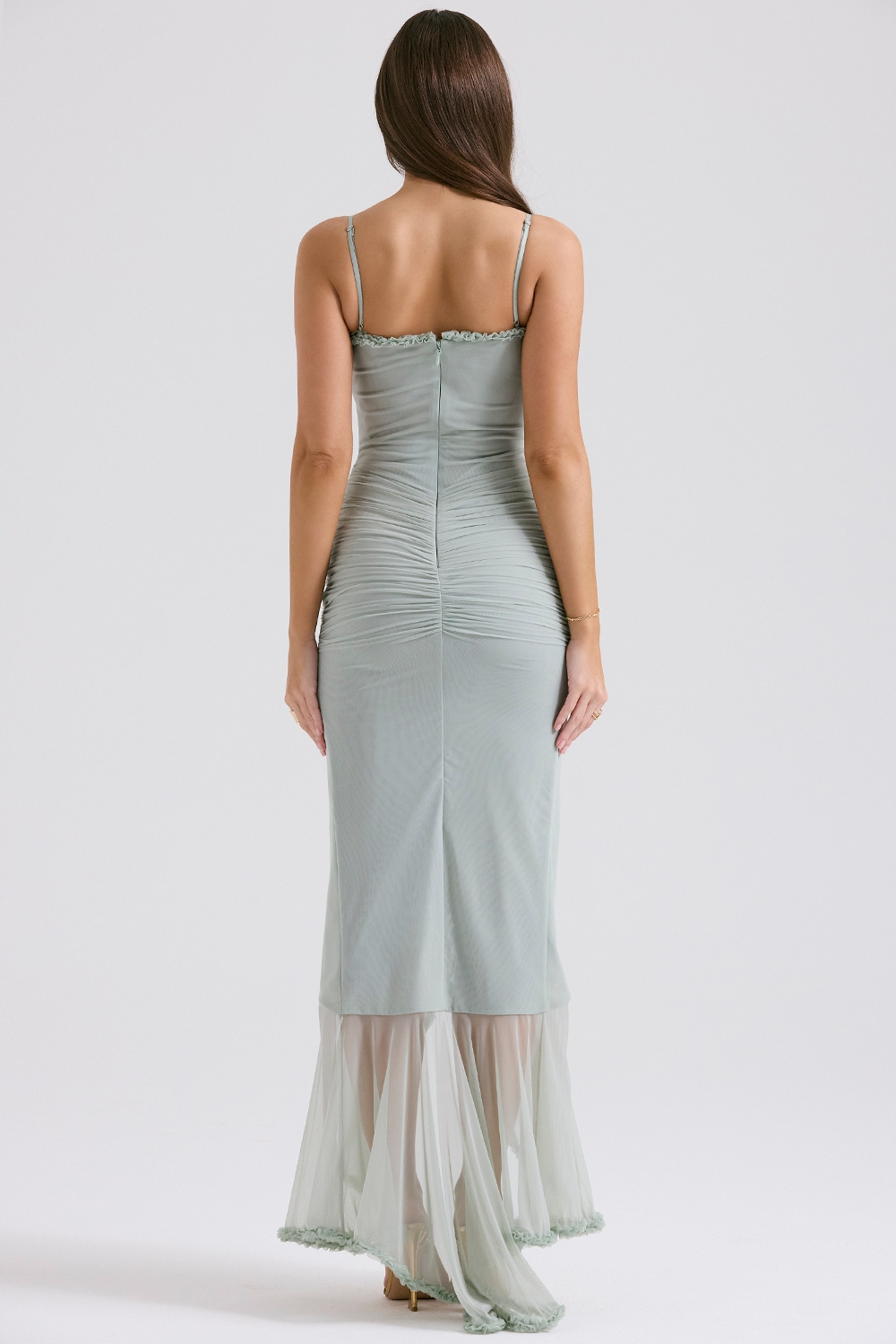 Gabriella  Pistachio Ruffled Front Gown — image 9
