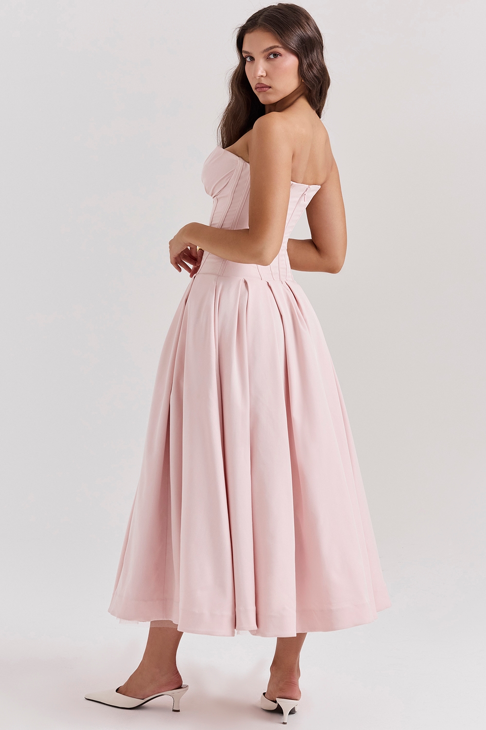 Lady  Ballerina Pink Strapless Midi Dress — image 8