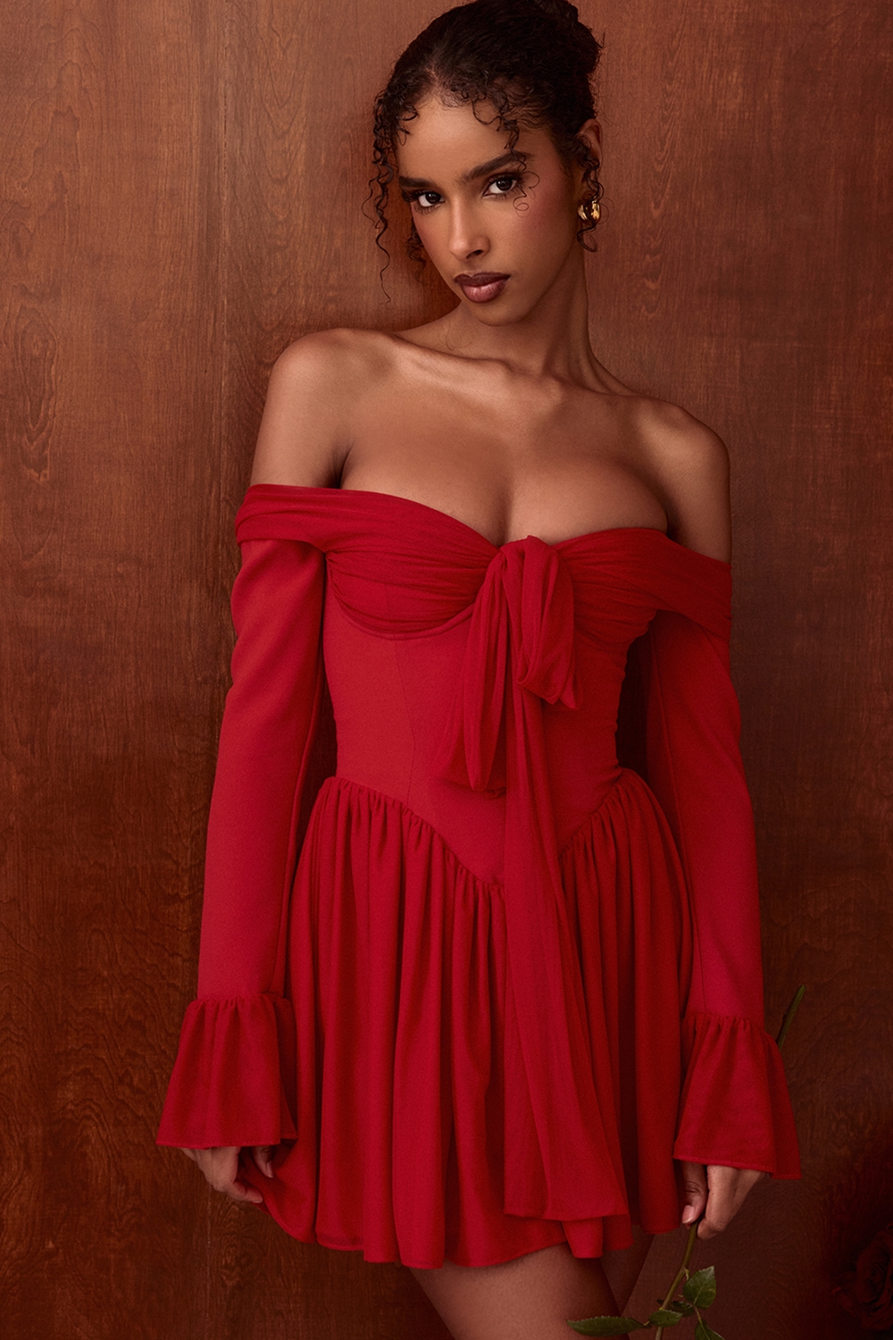 Alana  Scarlet Off Shoulder Dress — image 2