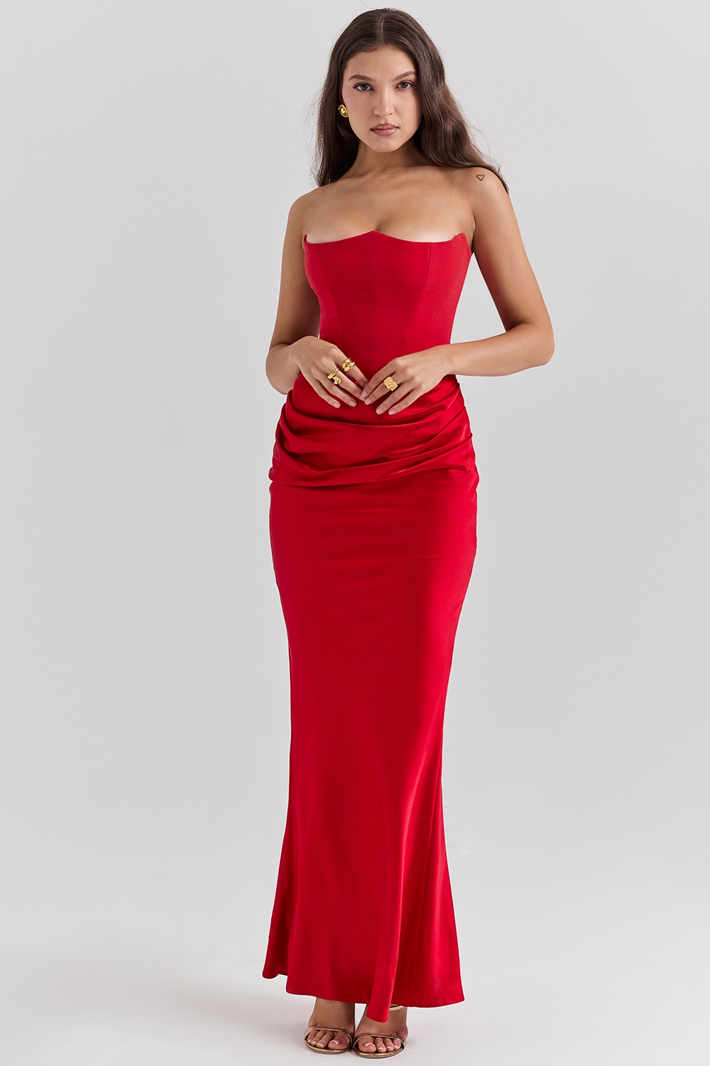 Persephone  Scarlet Strapless Corset Maxi Dress — image 6