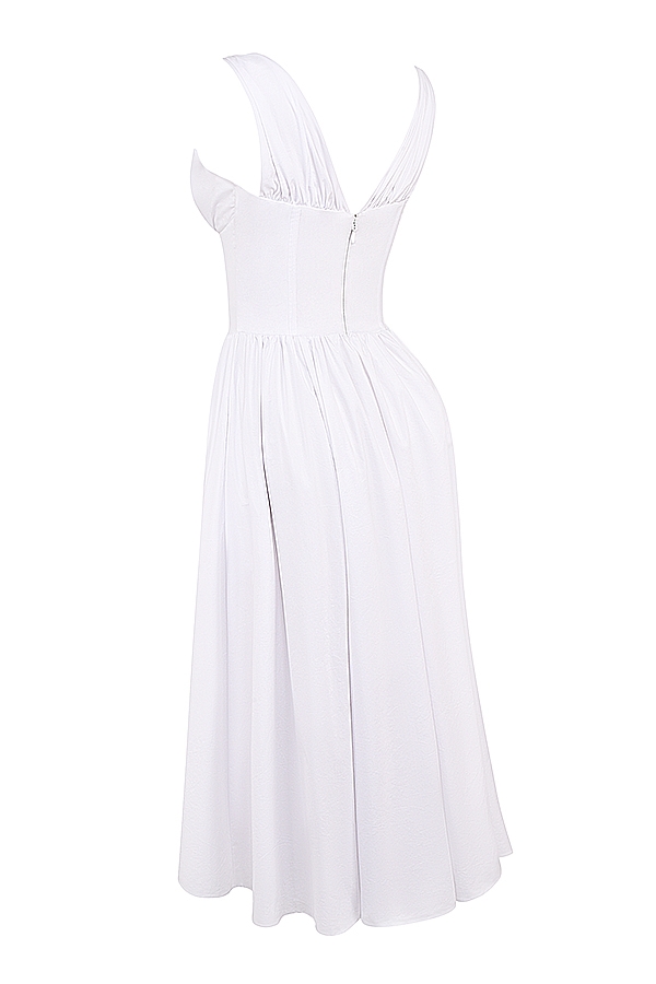 Emmelina  White Cotton Corset Sundress — image 16