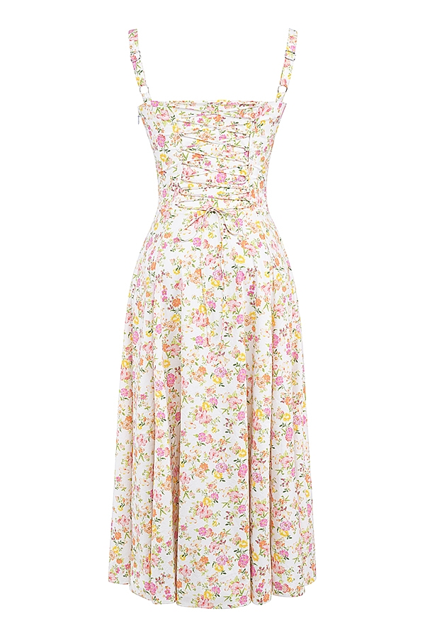 Carmen  Ivory Meadow Print Cotton Bustier Sundress — image 11