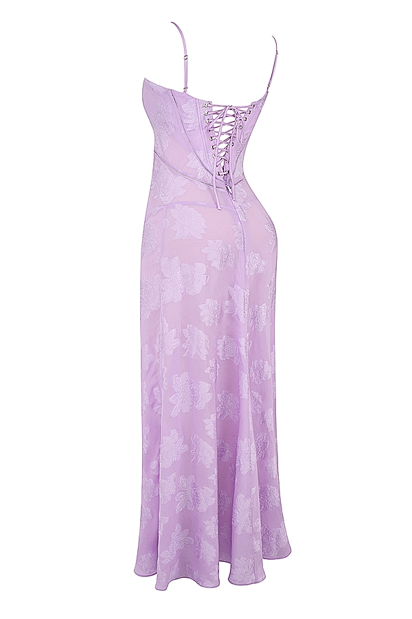 Seren  Orchid Floral Lace Back Maxi Dress — image 14