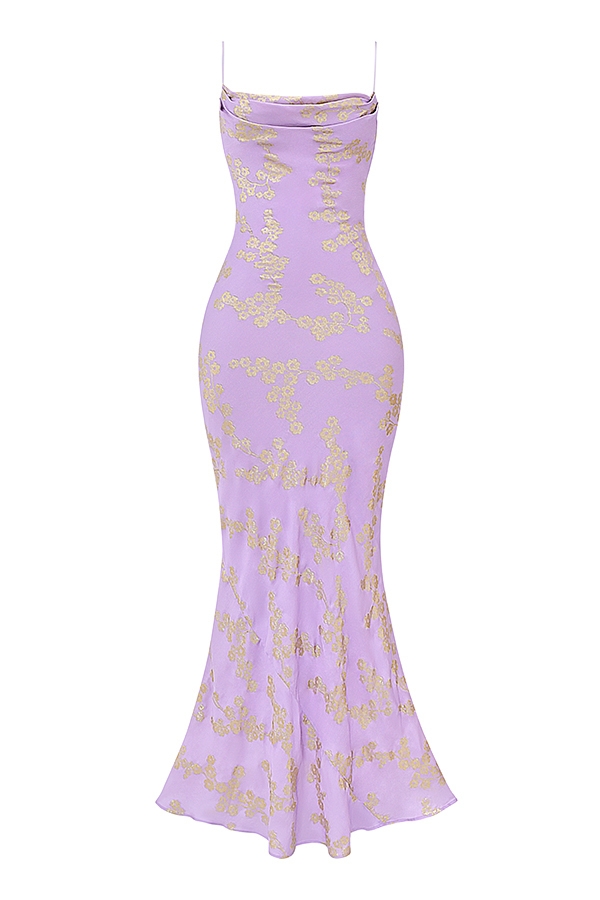 Capriana   Orchid Jacquard Satin Gown — image 11