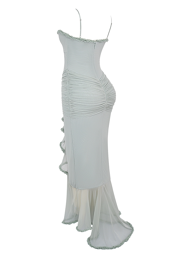 Gabriella  Pistachio Ruffled Front Gown — image 14