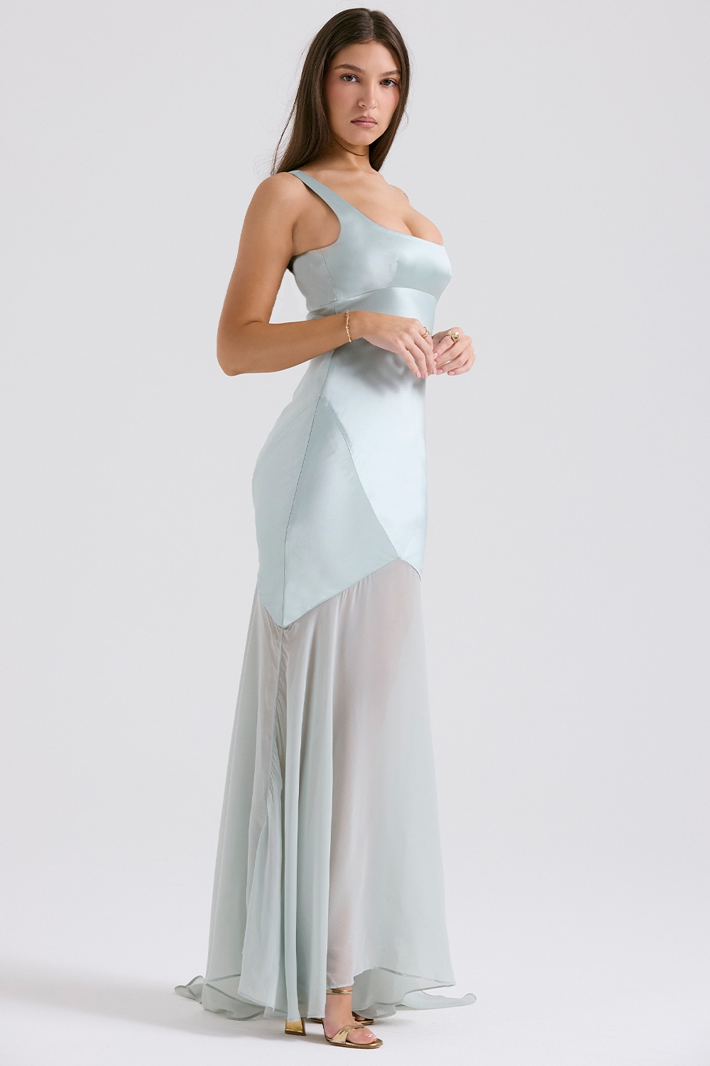 Vittoria  Pistachio Chiffon Floor Length Gown — image 6