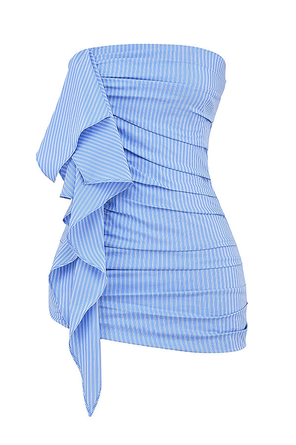 Mistress Rocks Blue Striped Ruffle Mini Dress - SALE — image 10