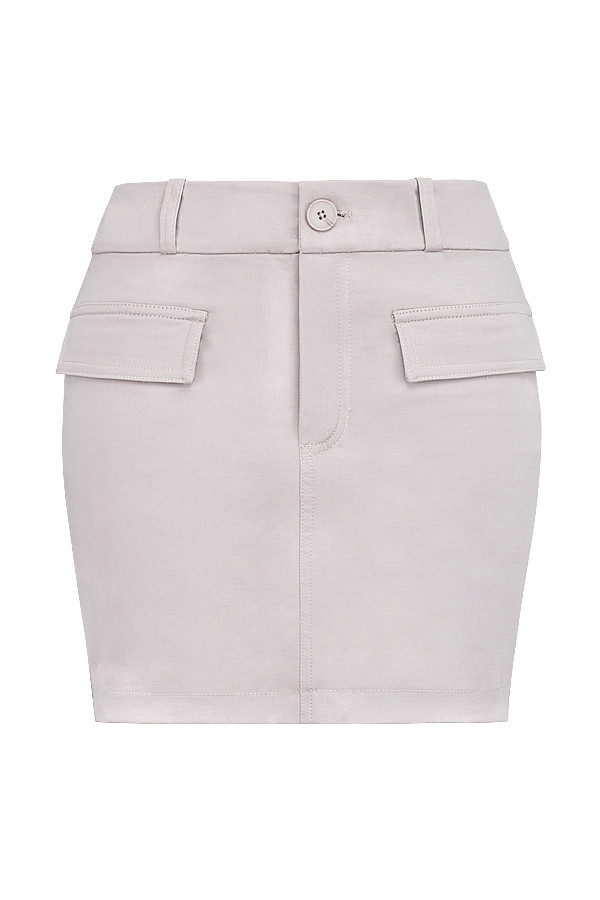 Mistress Rocks Taupe Twill Mini Skirt - SALE — image 9