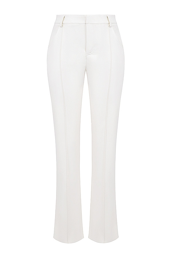 Mistress Rocks Ivory Vegan Leather Trousers - SALE — image 10