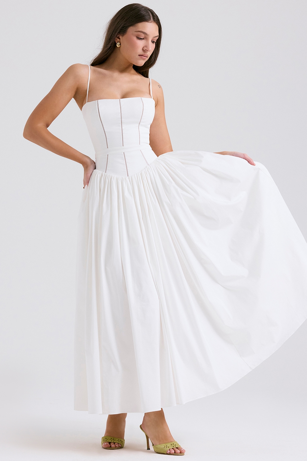 Ysabella  White Cotton Maxi Sundress — image 5