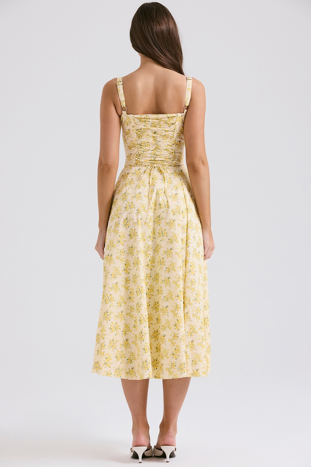 Carmen  Buttercup Vintage Floral Print Cotton Bustier Sundress — image 7