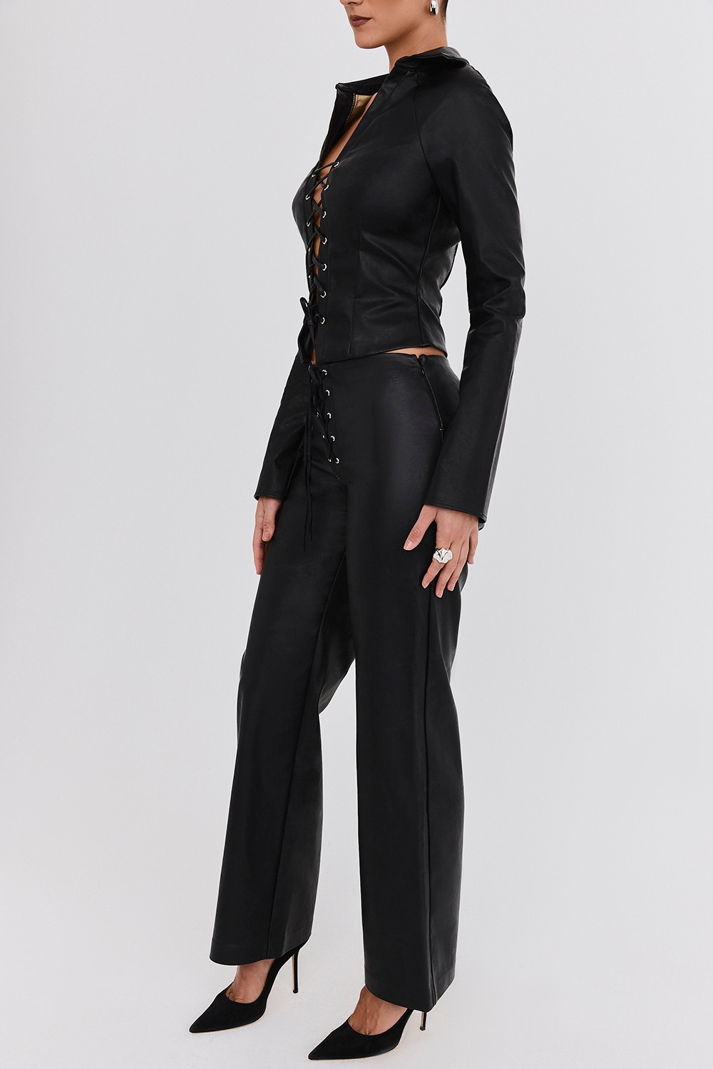 Mistress Rocks Black Baggy Vegan Leather Trousers - SALE — image 7