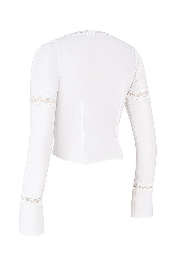 Mistress Rocks White Lace Trim Blouse - SALE — image 10
