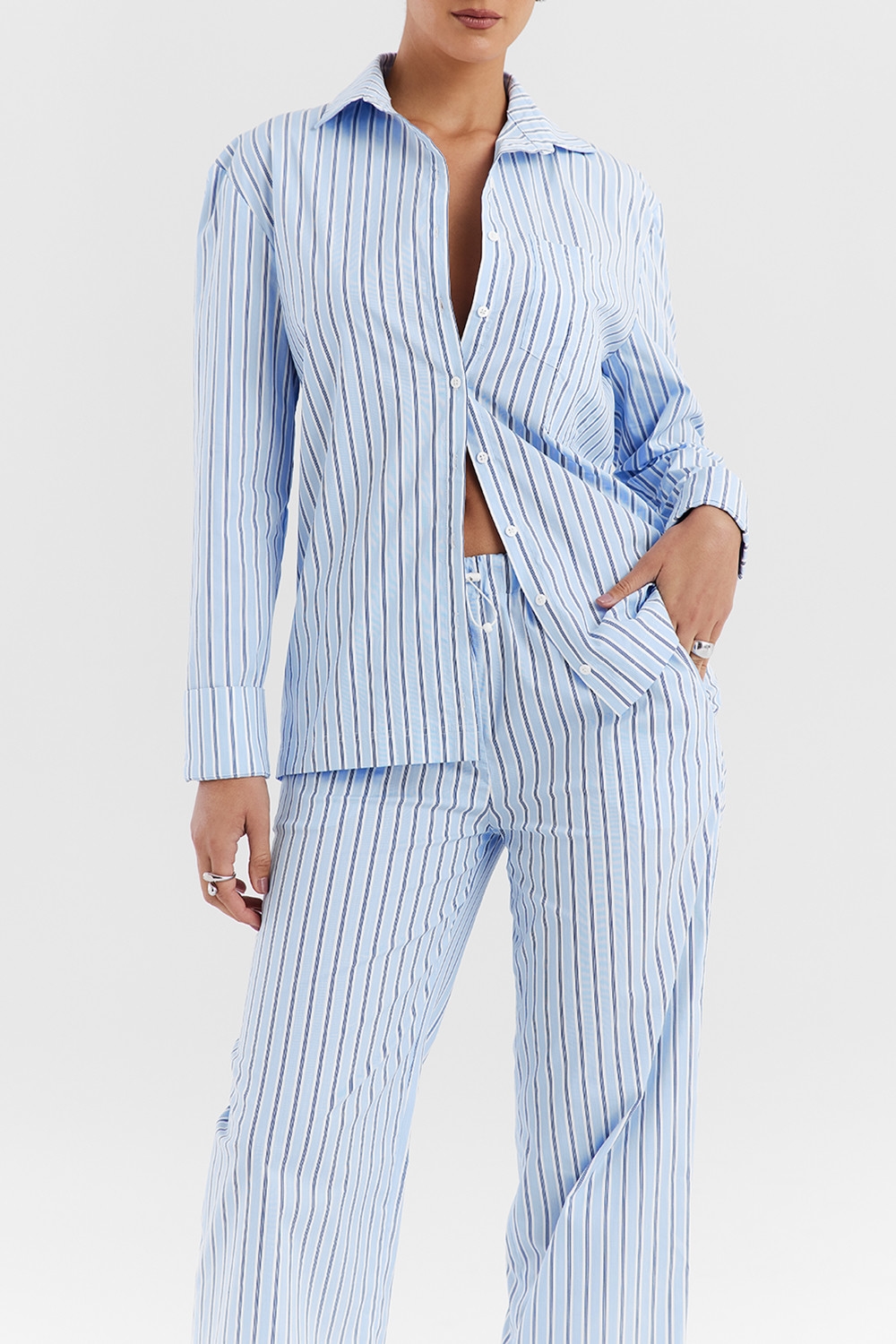 Mistress Rocks Blue Striped Boxy Shirt - SALE — image 6