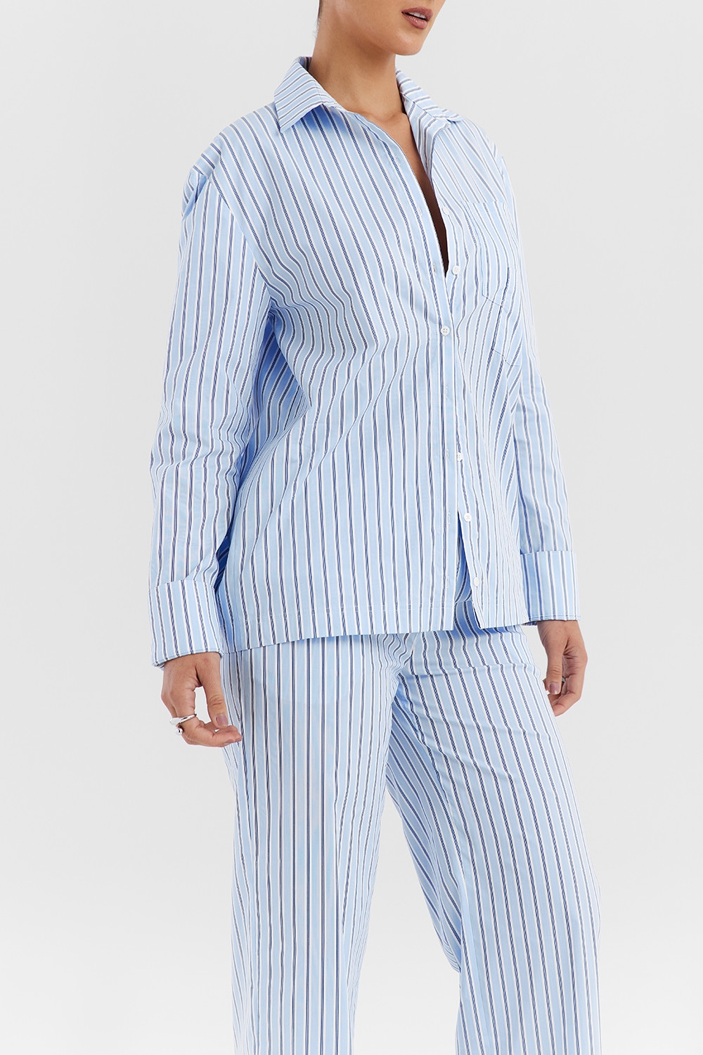 Mistress Rocks Blue Striped Boxy Shirt - SALE — image 8