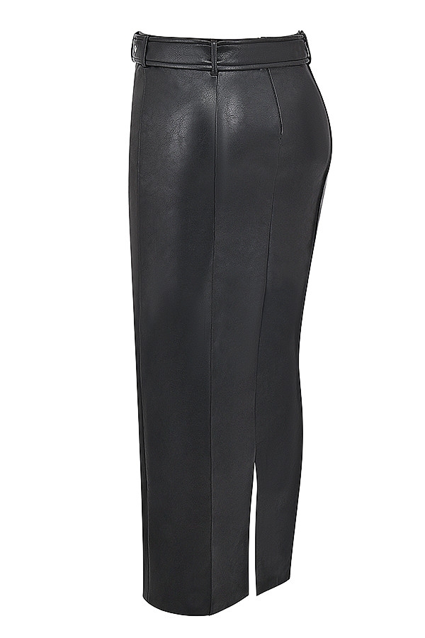 Mistress Rocks Black Vegan Leather Maxi Skirt - SALE — image 12