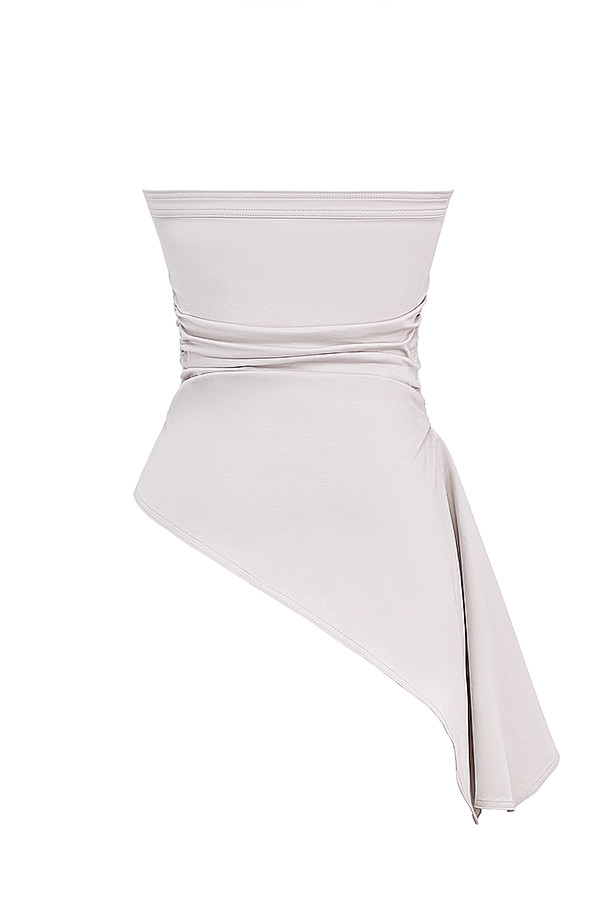 Mistress Rocks Taupe Draped Strapless Top - SALE — image 12