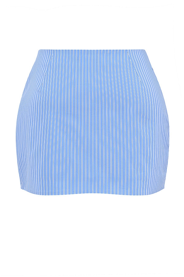 Mistress Rocks Blue Striped Wrap Mini Skirt - SALE — image 11