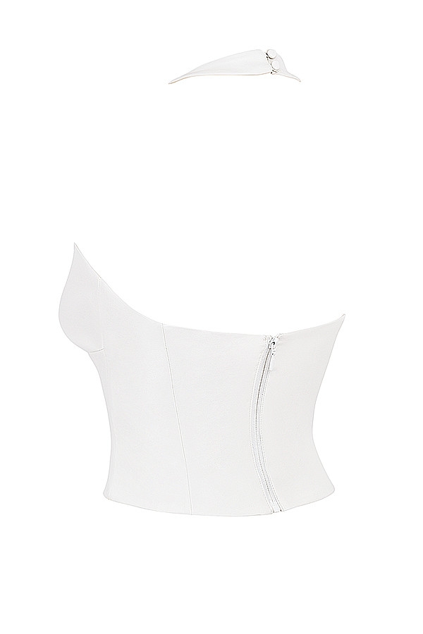Mistress Rocks Ivory Vegan Leather Open Back Top - SALE — image 12