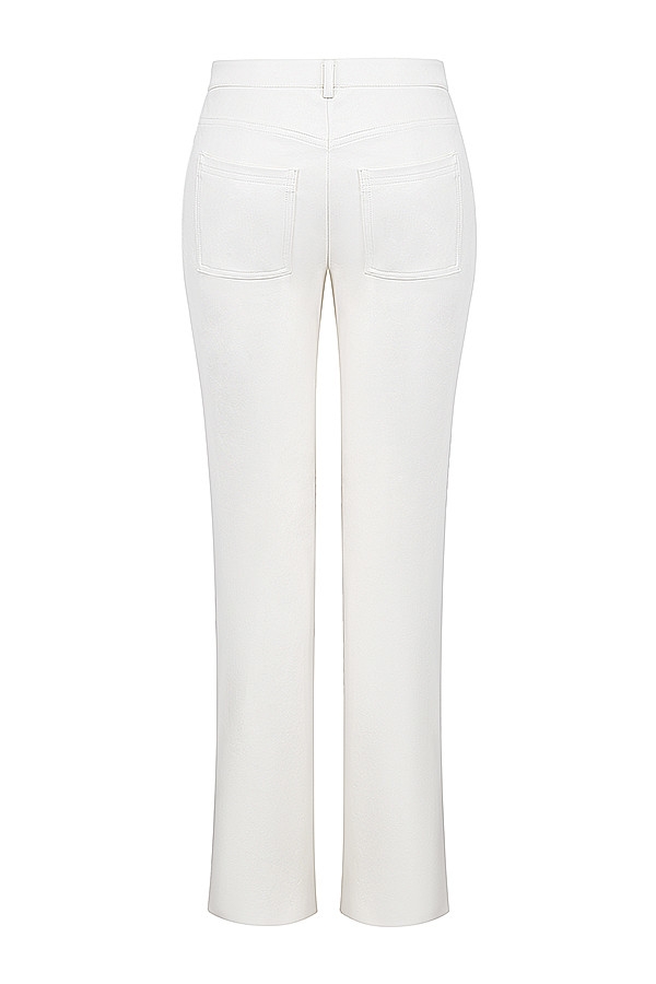 Mistress Rocks Ivory Vegan Leather Trousers - SALE — image 12