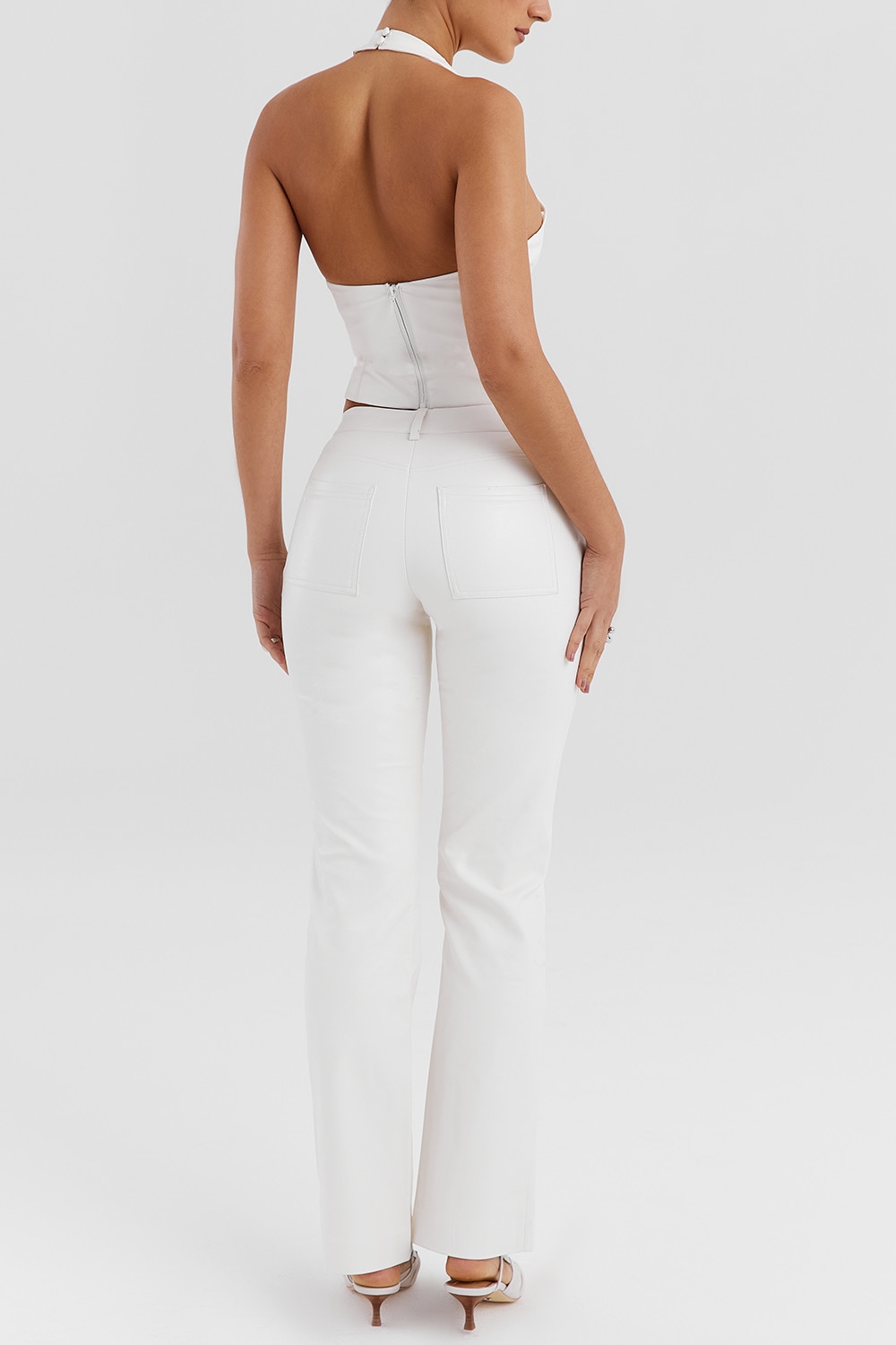 Mistress Rocks Ivory Vegan Leather Trousers - SALE — image 8