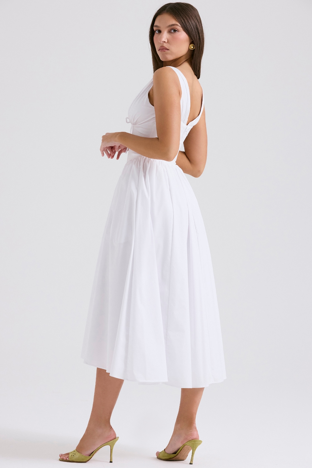 Emmelina  White Cotton Corset Sundress — image 7
