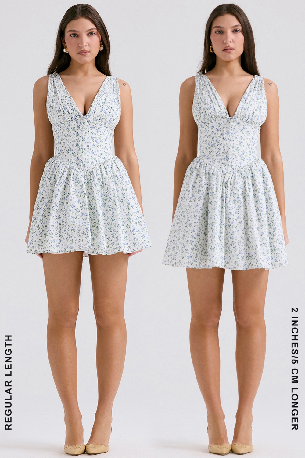 Fabrizia  White Bluebell Print Corset Mini Dress — image 18